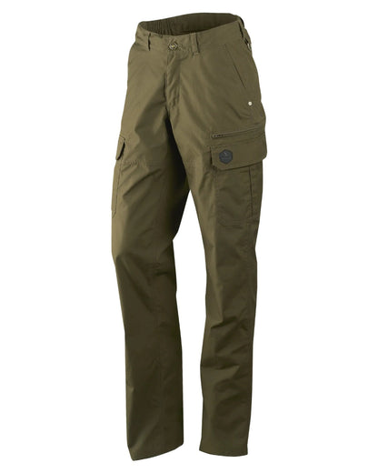 Pine Green Coloured Seeland Womens Key-Point Trousers on white background #colour_pine-green