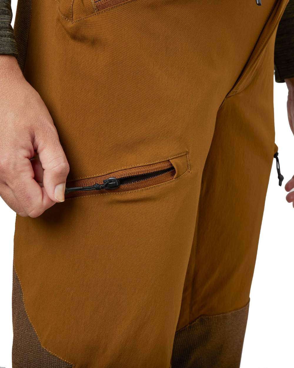 Burnt Clay coloured Seeland Womens Larch Membrane Trousers on White background #colour_burnt-clay