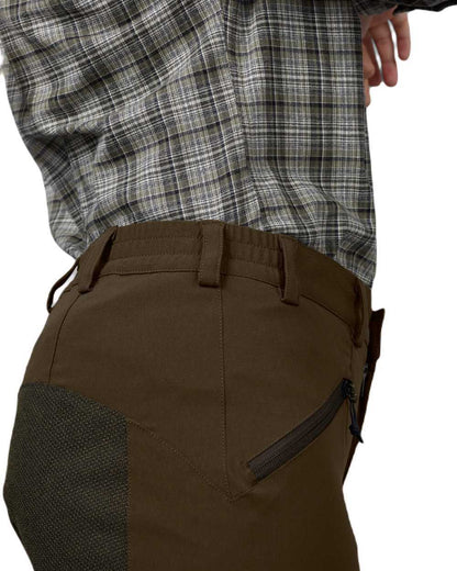 Pine Green coloured Seeland Womens Larch Membrane Trousers on White background #colour_pine-green