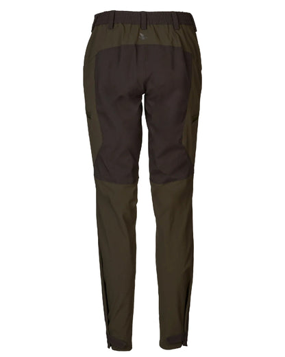 Pine Green Chocolate Torte coloured Seeland Womens Larch Stretch Trousers on White background #colour_pine-green-chocolate-torte