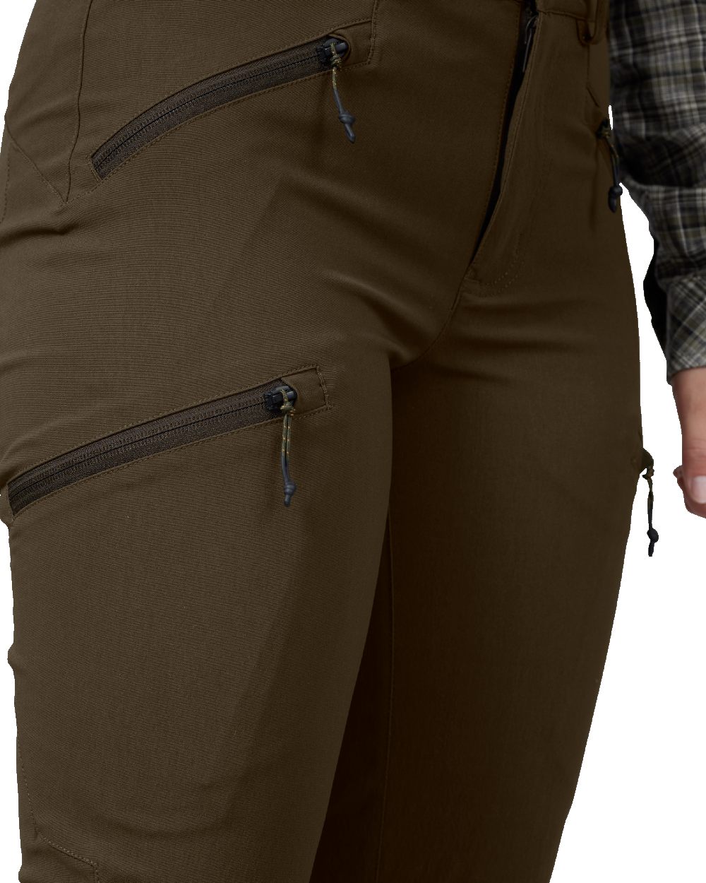 Pine Green coloured Seeland Womens Larch Stretch Trousers on White background #colour_pine-green