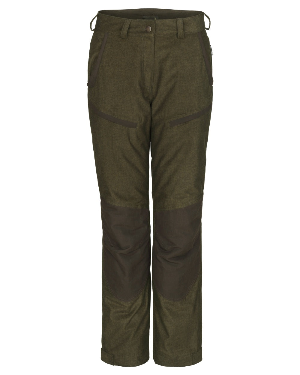Pine Green Coloured Seeland Womens North Trousers on white background #colour_pine-green