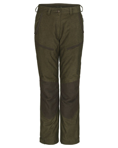 Pine Green Coloured Seeland Womens North Trousers on white background #colour_pine-green