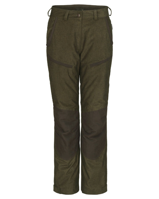 Pine Green Coloured Seeland Womens North Trousers on white background #colour_pine-green