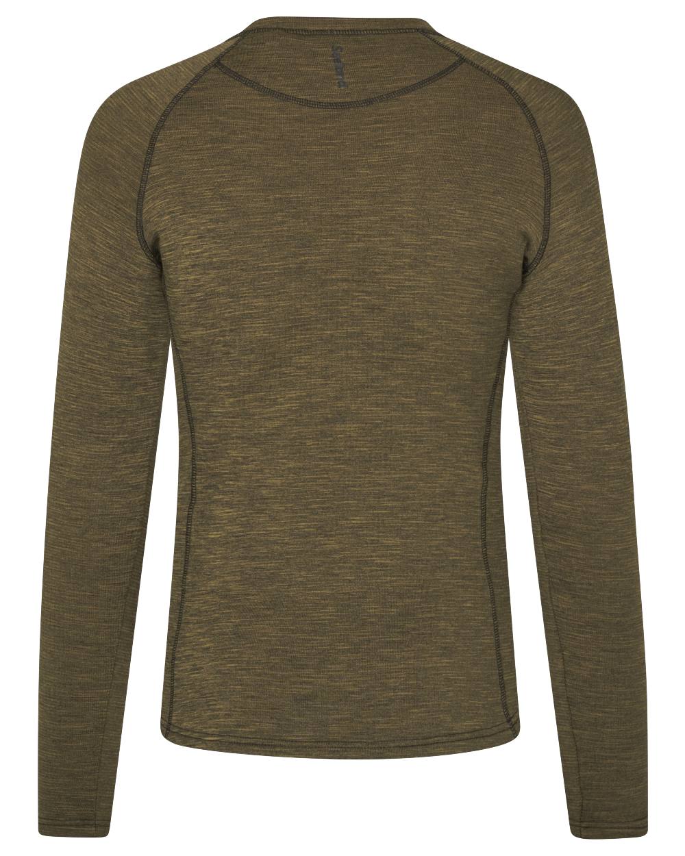 Military Olive Melange coloured Seeland Womens Peak Aia T-Shirt on white background #colour_military-olive-melange