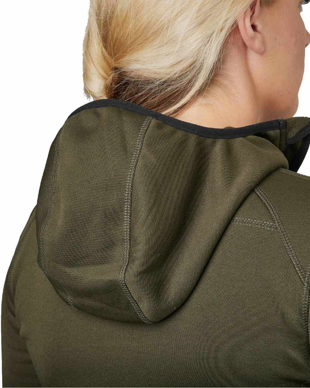 Pine Green Coloured Seeland Womens Power Fleece Jacket on White background #colour_pine-green