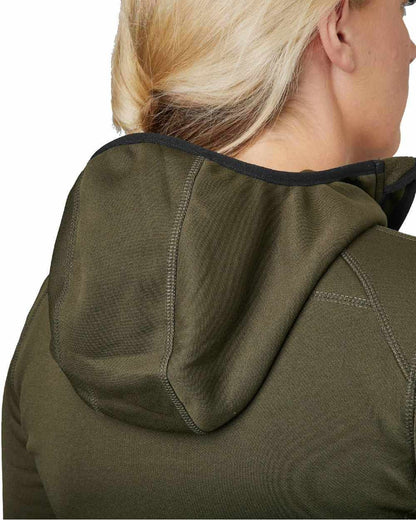 Pine Green Coloured Seeland Womens Power Fleece Jacket on White background #colour_pine-green