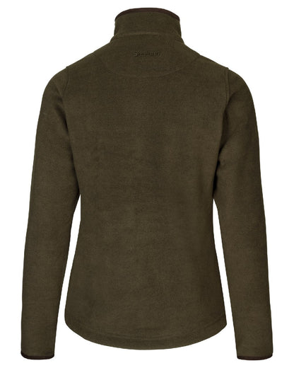 Pine Green Melange coloured Seeland Womens Woodcock Ivy Fleece Jacket on white background #colour_pine-green-melange