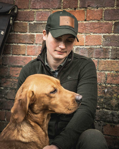 Pine Green Melange Coloured Seeland Womens Woodcock Ivy Fleece Jacket on outdoor background #colour_pine-green-melange