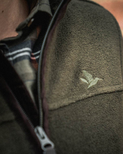 Pine Green Melange Coloured Seeland Womens Woodcock Ivy Fleece Jacket on outdoor background #colour_pine-green-melange