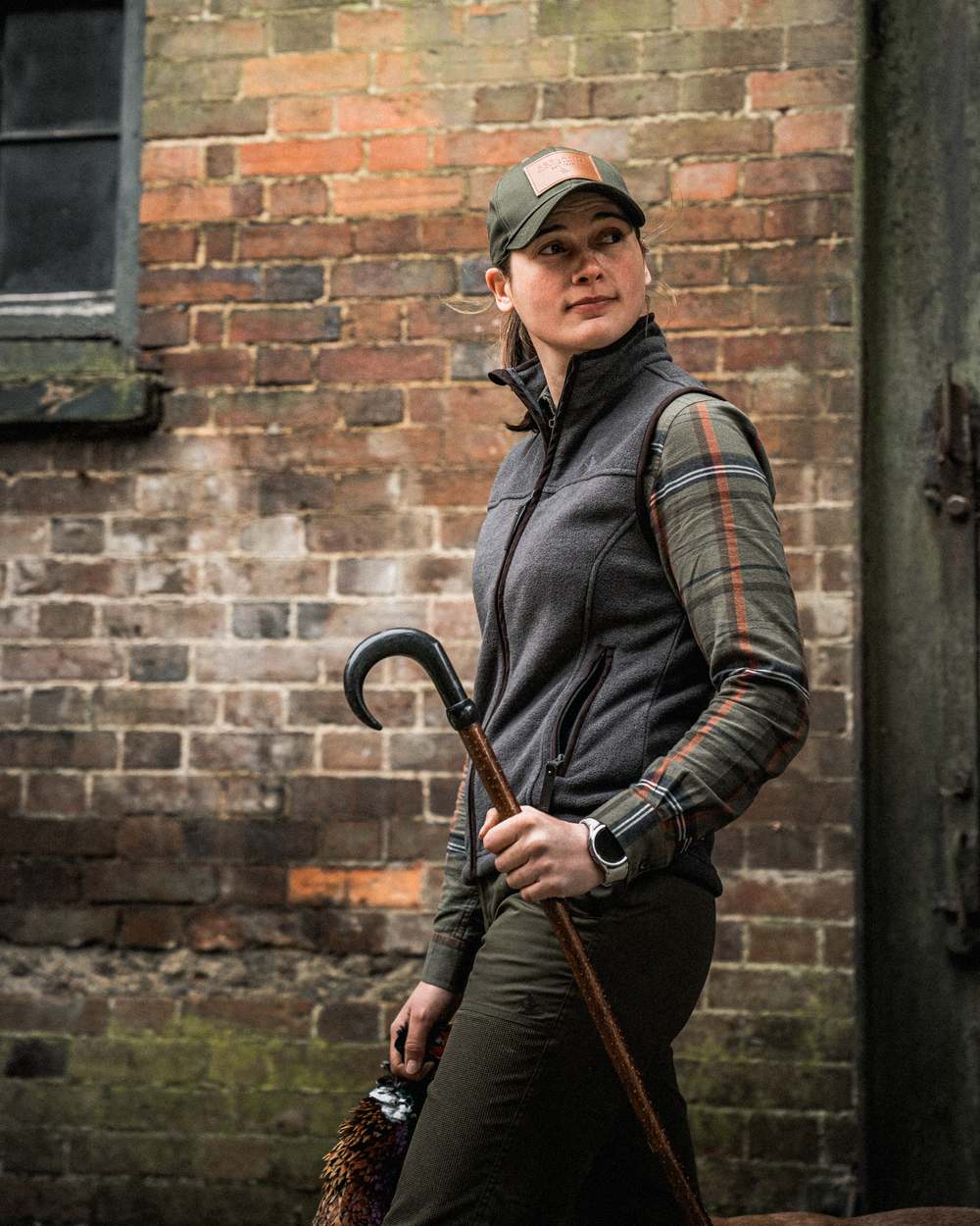 Dark Grey Melange Coloured Seeland Womens Woodcock Ivy Fleece Waistcoat on outdoor background #colour_dark-grey-melange