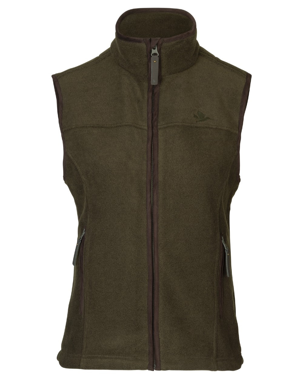 Pine Green Melange Coloured Seeland Womens Woodcock Ivy Fleece Waistcoat on White background #colour_pine-green-melange