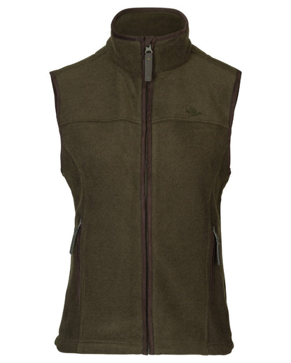 Pine Green Melange Coloured Seeland Womens Woodcock Ivy Fleece Waistcoat on White background #colour_pine-green-melange