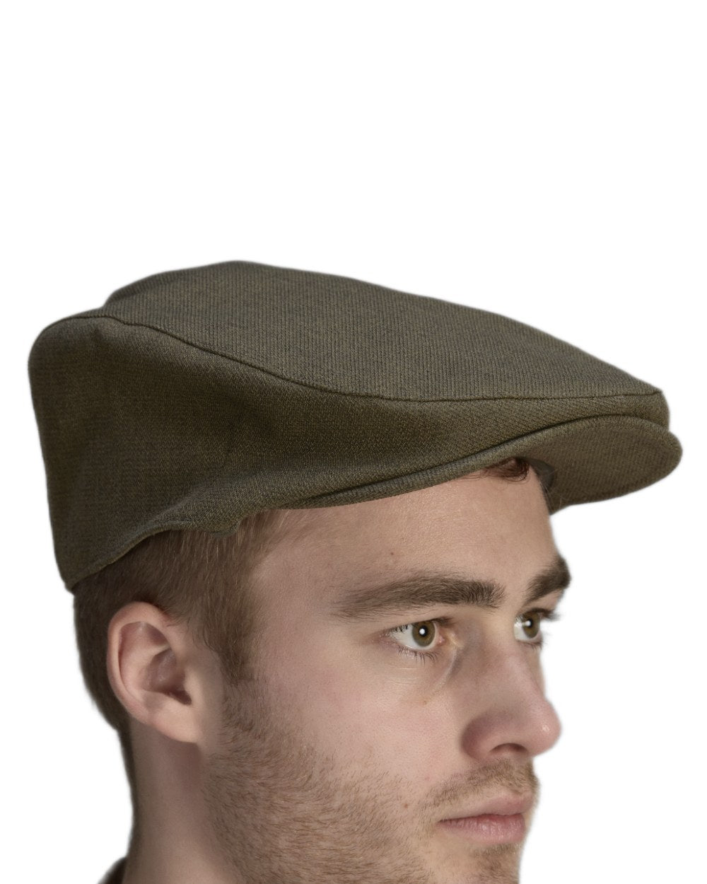 Shaded Olive coloured Seeland Woodcock Advanced Flat Cap on white background #colour_shaded-olive