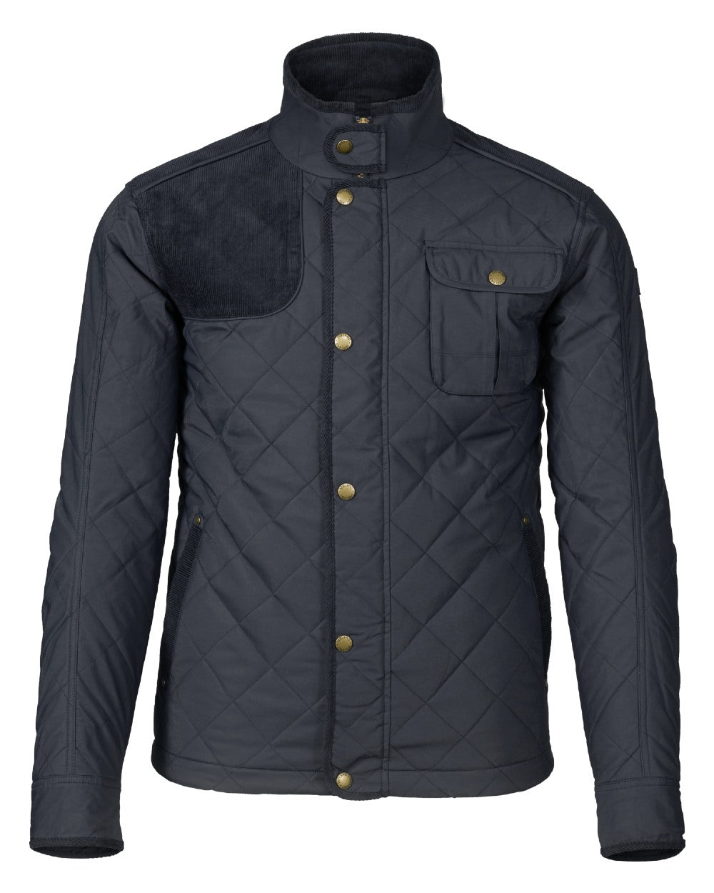 Classic Blue Coloured Seeland Woodcock Advanced Quilted Jacket on White background #colour_classic-blue