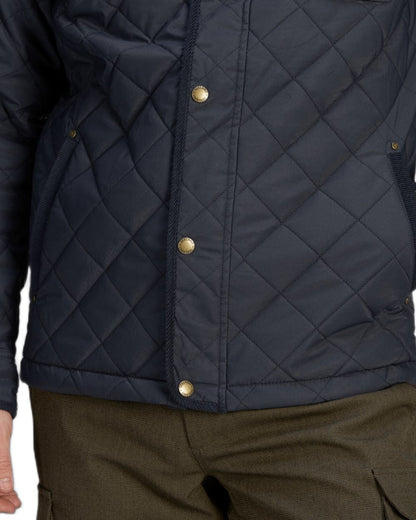 Classic Blue Coloured Seeland Woodcock Advanced Quilted Jacket on White background #colour_classic-blue