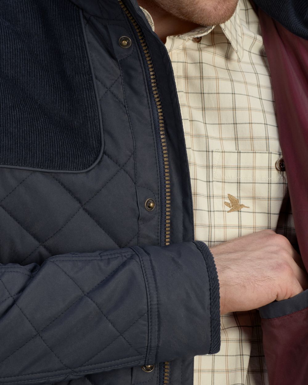 Classic Blue Coloured Seeland Woodcock Advanced Quilted Jacket on White background #colour_classic-blue