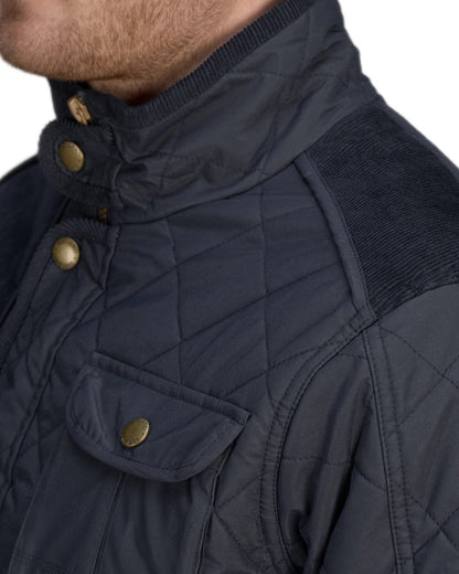 Classic Blue Coloured Seeland Woodcock Advanced Quilted Jacket on White background #colour_classic-blue