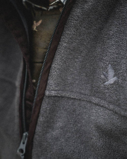 Dark Grey Melange coloured Seeland Woodcock Earl Waistcoat on outdoor background #colour_dark-grey-melange