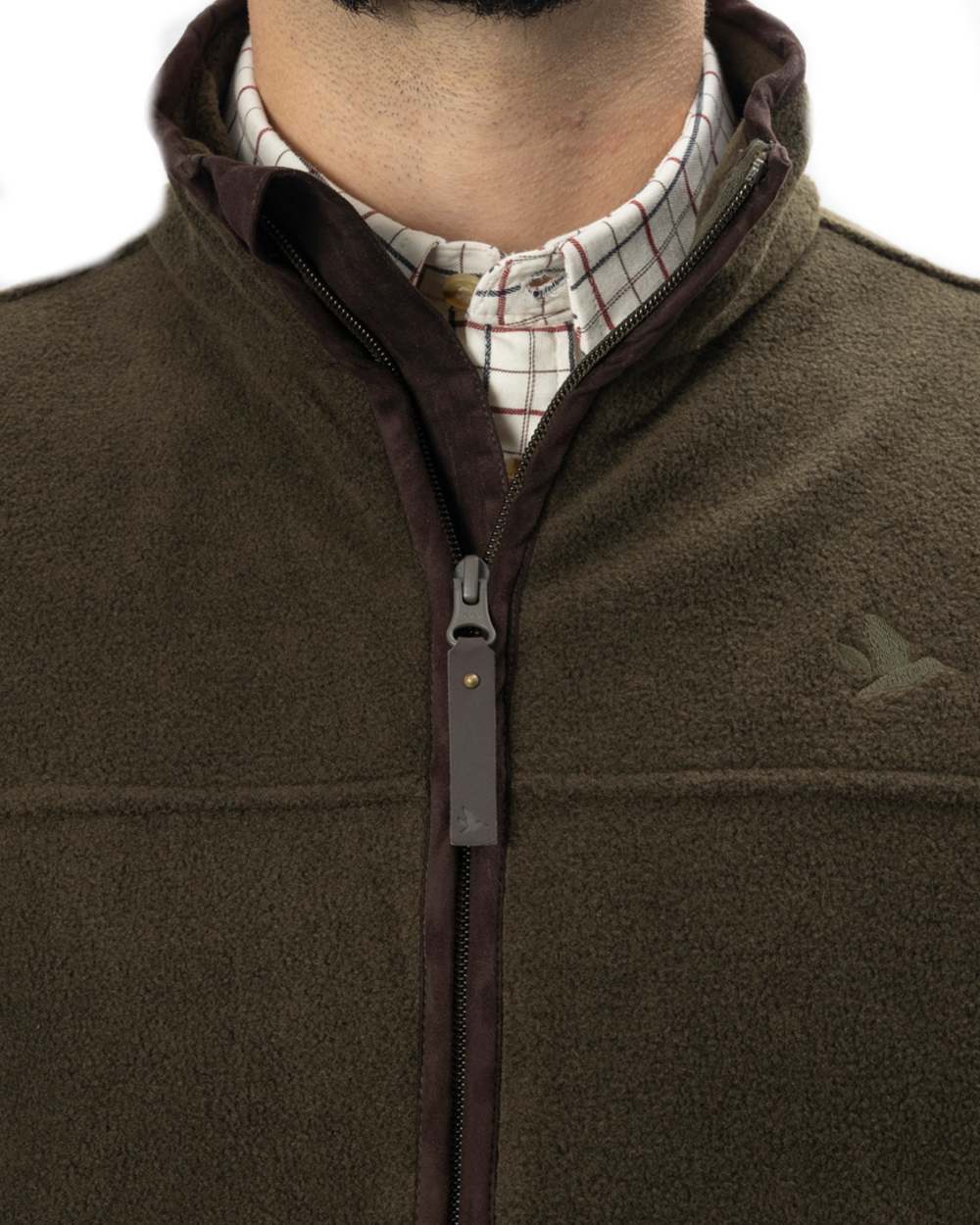 Pine Green Melange coloured Seeland Woodcock Earl Waistcoat on white background #colour_pine-green-melange