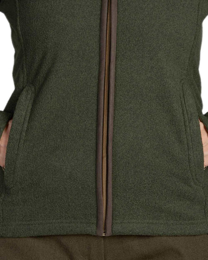 Classic Green Coloured Seeland Woodcock Ladies Fleece on White background #colour_classic-green