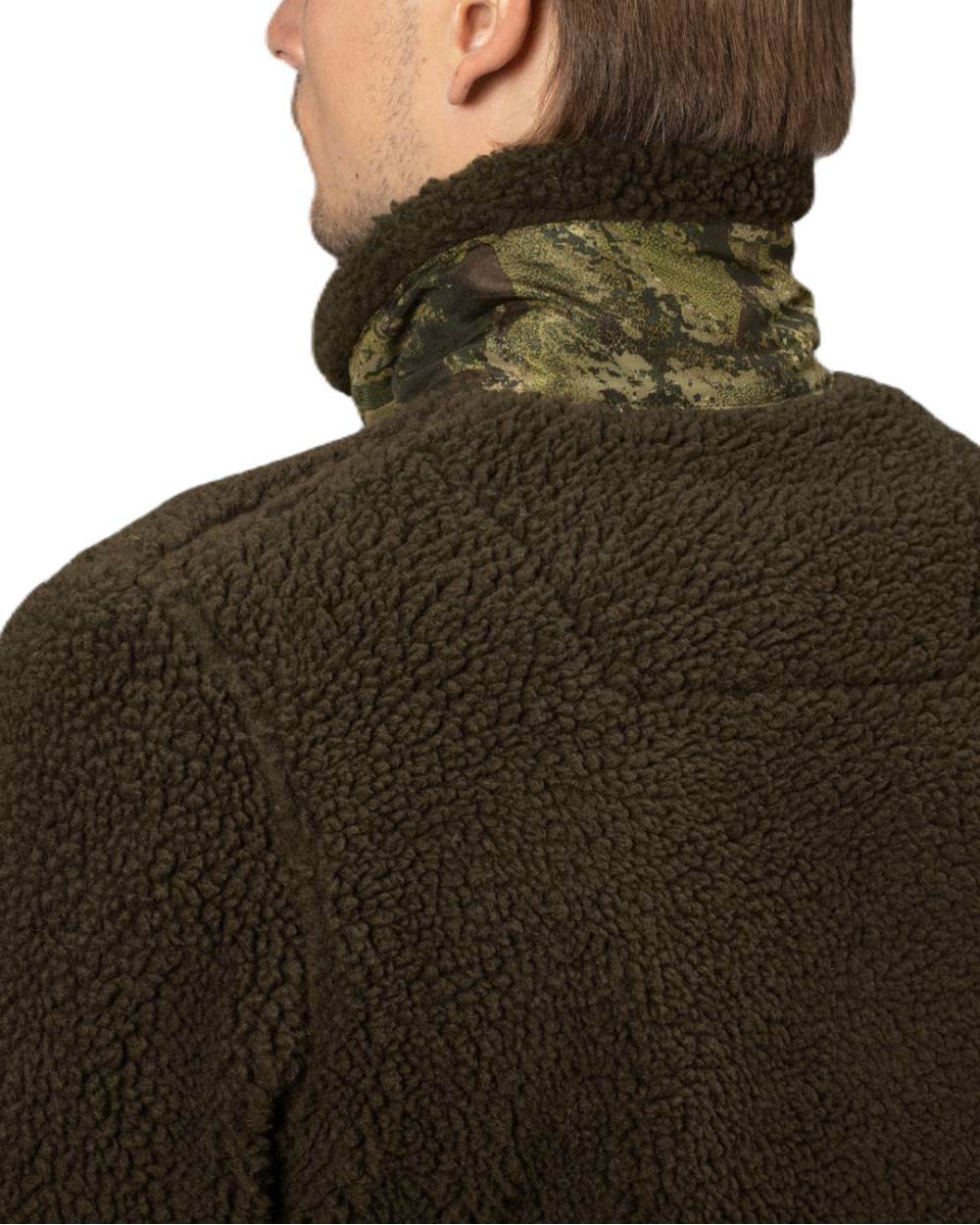 Grizzly Brown Coloured Seeland Zephyr Camo Fleece Jacket on White background #colour_grizzly-brown