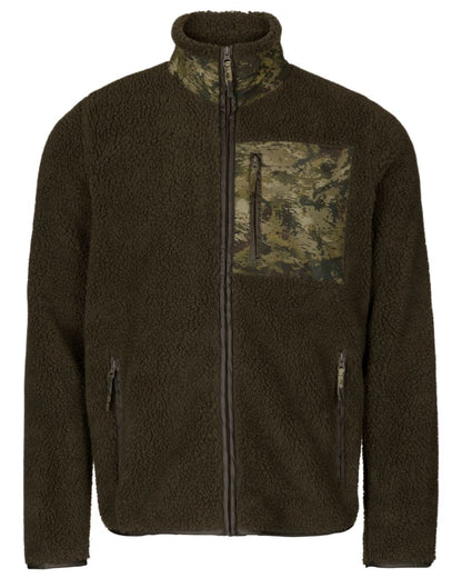 Grizzly Brown Coloured Seeland Zephyr Camo Fleece Jacket on White background #colour_grizzly-brown