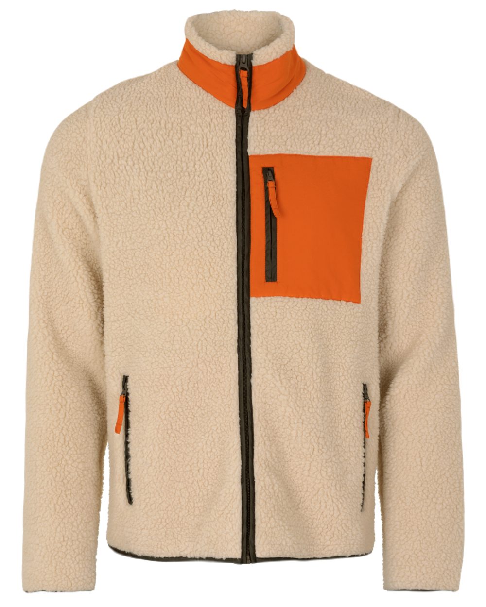 Sandshell Coloured Seeland Zephyr Fleece Jacket on White background #colour_sandshell