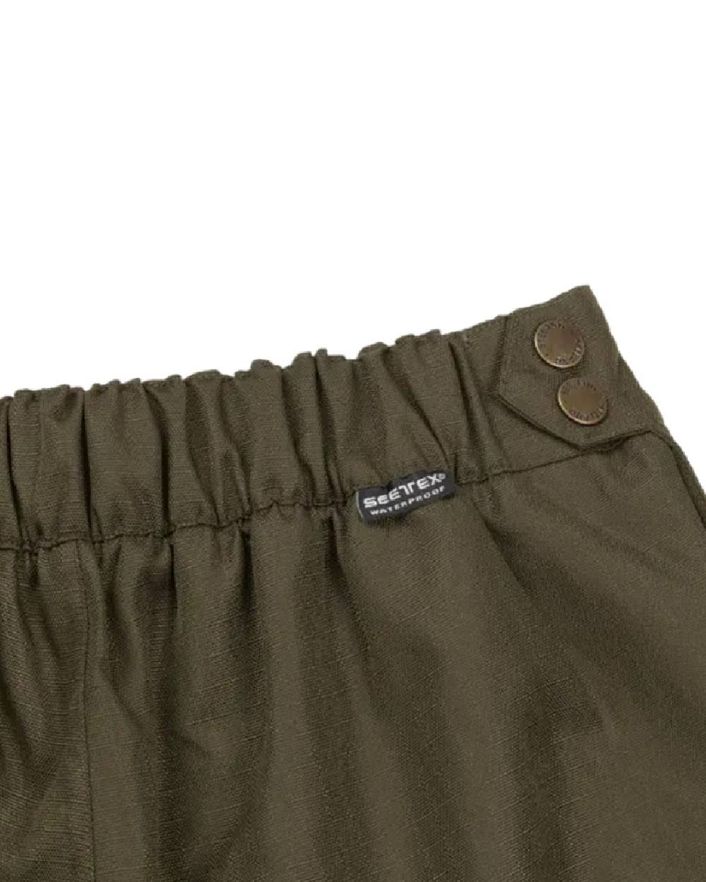 Shaded Olive Coloured Seeland Buckthorn Zip Leg Overtrousers on white background #colour_shaded-olive