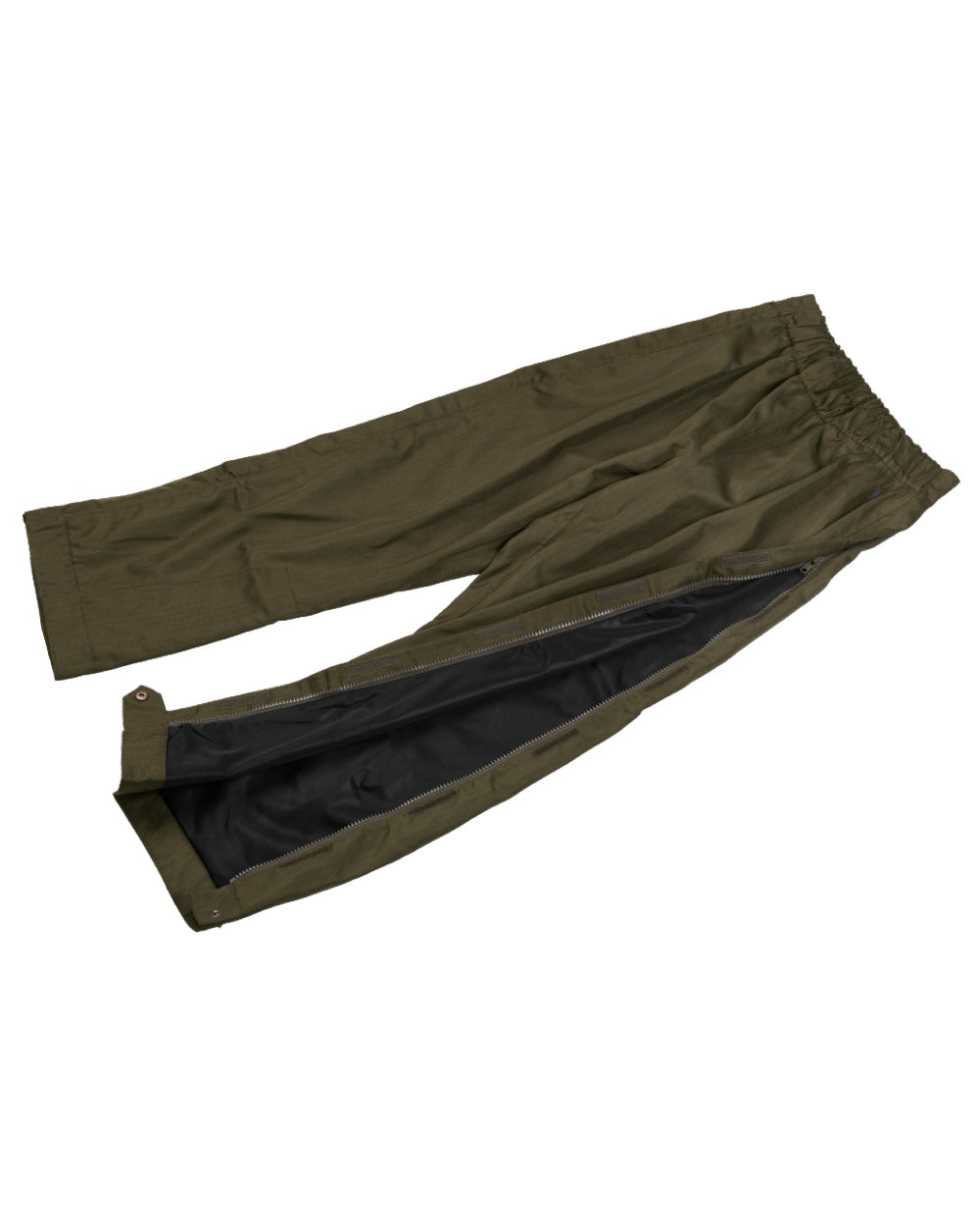 Shaded Olive Coloured Seeland Buckthorn Zip Leg Overtrousers on white background #colour_shaded-olive