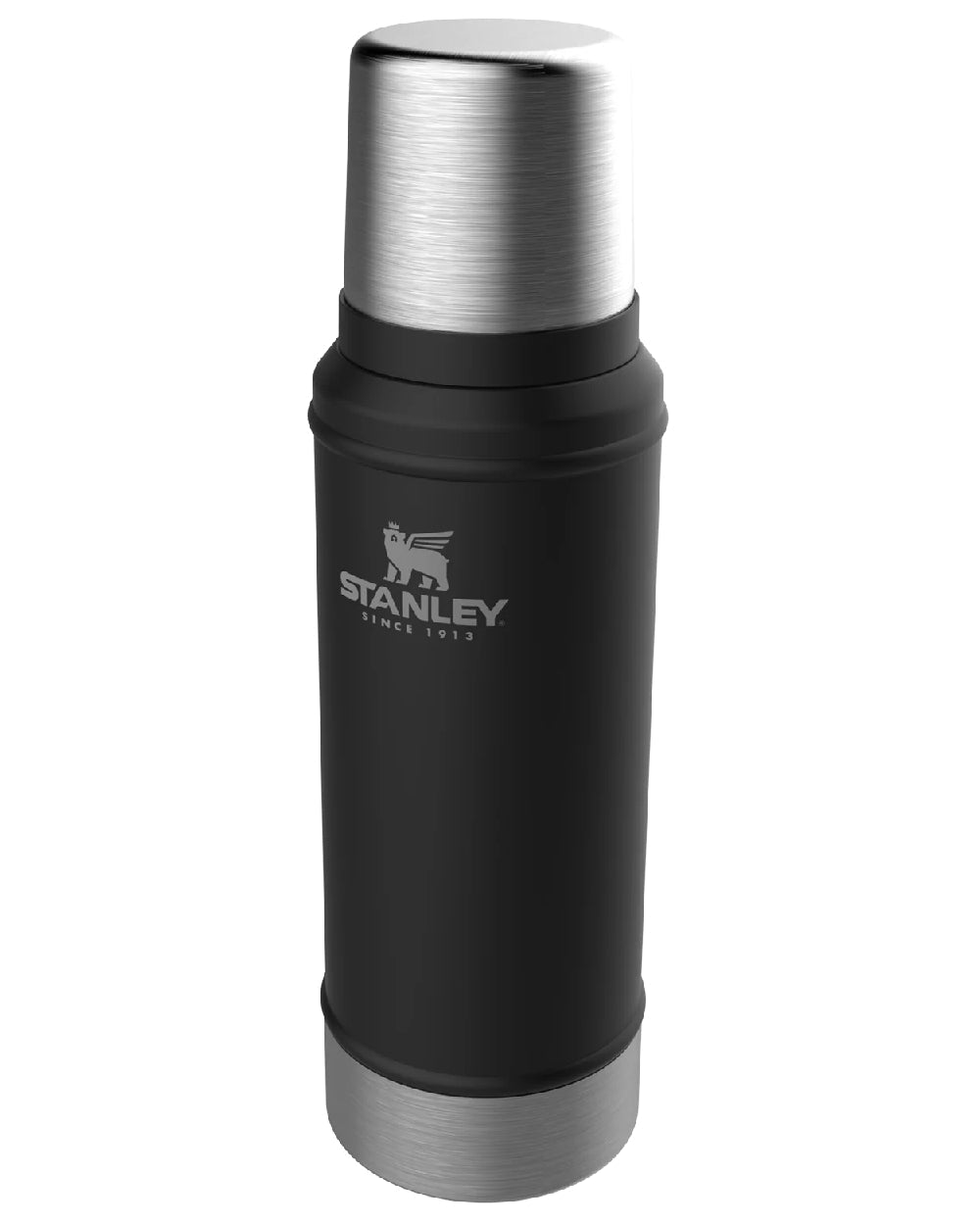 Matt Black Pebble coloured Stanley Classic Legendary Bottle 0.75L on white background #colour_matt-black-pebble