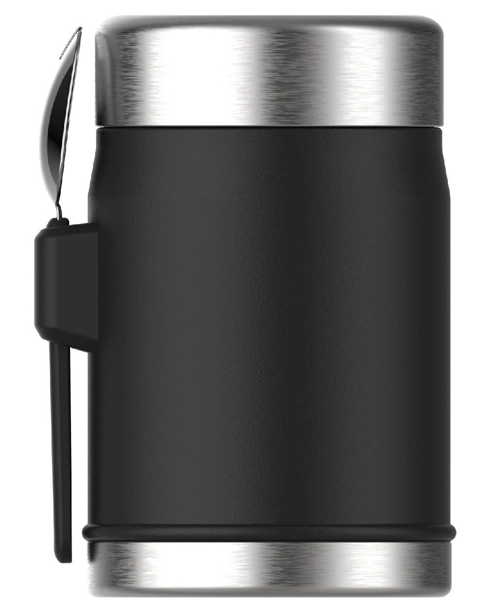 Matte Black Pebble coloured Stanley Classic Legendary Food Jar and Spork 0.4L on white background #colour_matte-black-pebble