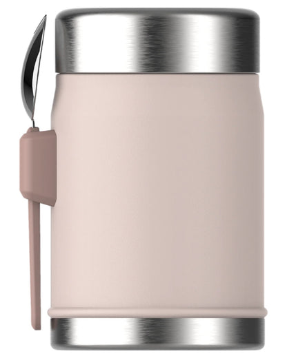 Rose Quartz Coloured Stanley Classic Legendary Food Jar and Spork 0.4L on white background #colour_rose-quartz