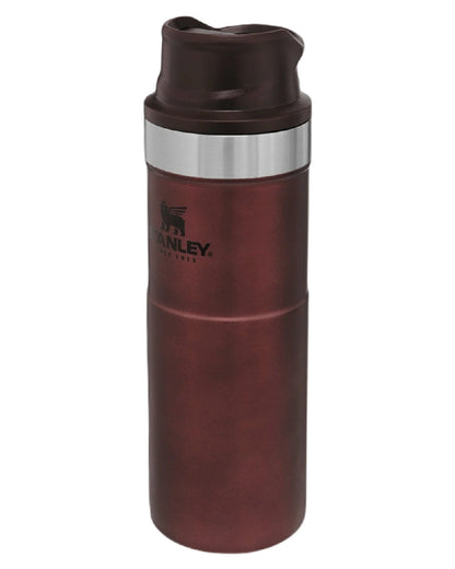 Wine coloured Stanley Classic Trigger Action Travel Mug 0.47L on white background #colour_wine