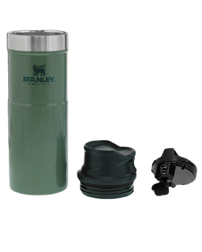 Hammertone Green coloured Stanley Classic Trigger Action Travel Mug 0.47L on white background #colour_hammertone-green