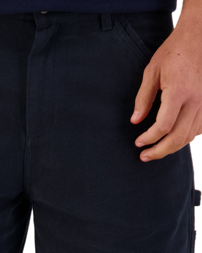 Navy Coloured Swanndri Glenbrook Shorts on white background #colour_navy