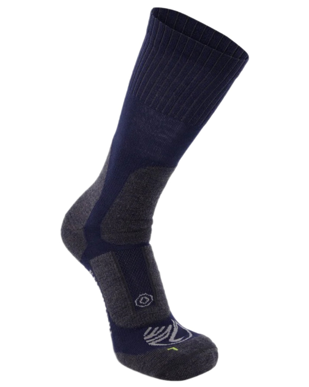 Navy Coloured Swanndri Herculan Technical Mid Socks on white background #colour_navy