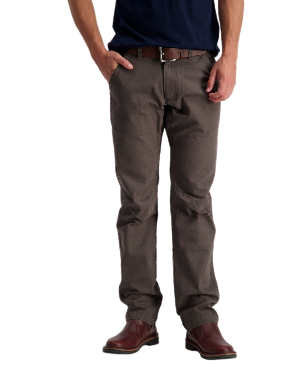 Charcoal Coloured Swanndri Mens Bedrock Canvas Work Pant on white background #colour_charcoal