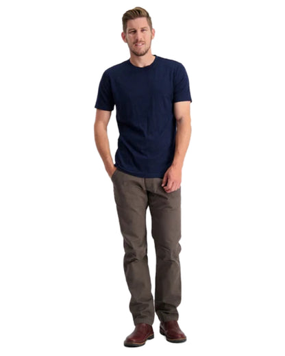 Charcoal Coloured Swanndri Mens Bedrock Canvas Work Pant on white  background #colour_charcoal