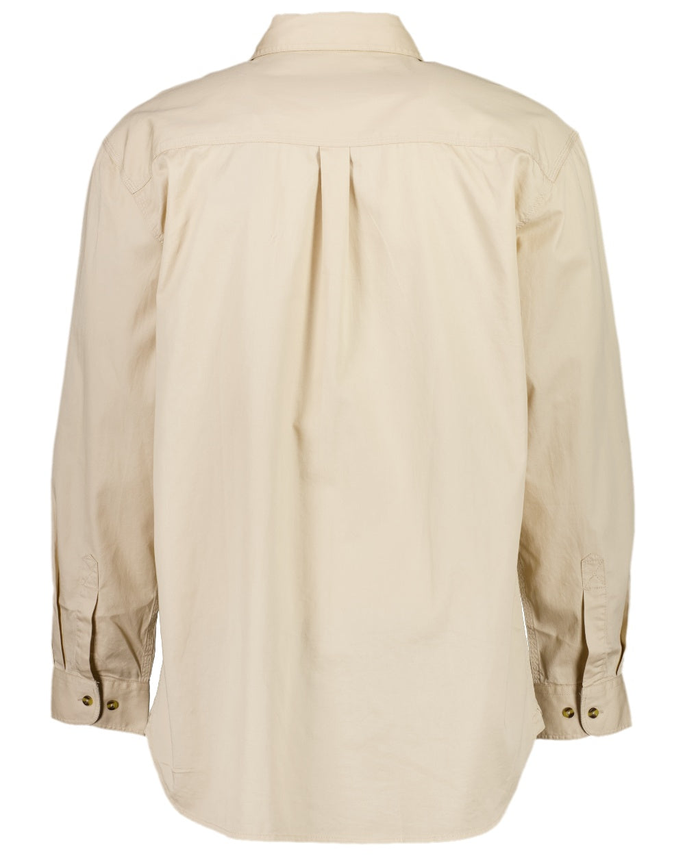 Bone Coloured Swanndri Mens Byron Long Sleeve Shirt on white background #colour_bone