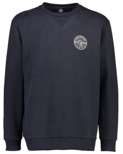 Navy Coloured Swanndri Mens Camp Crew Fleece on white background #colour_navy