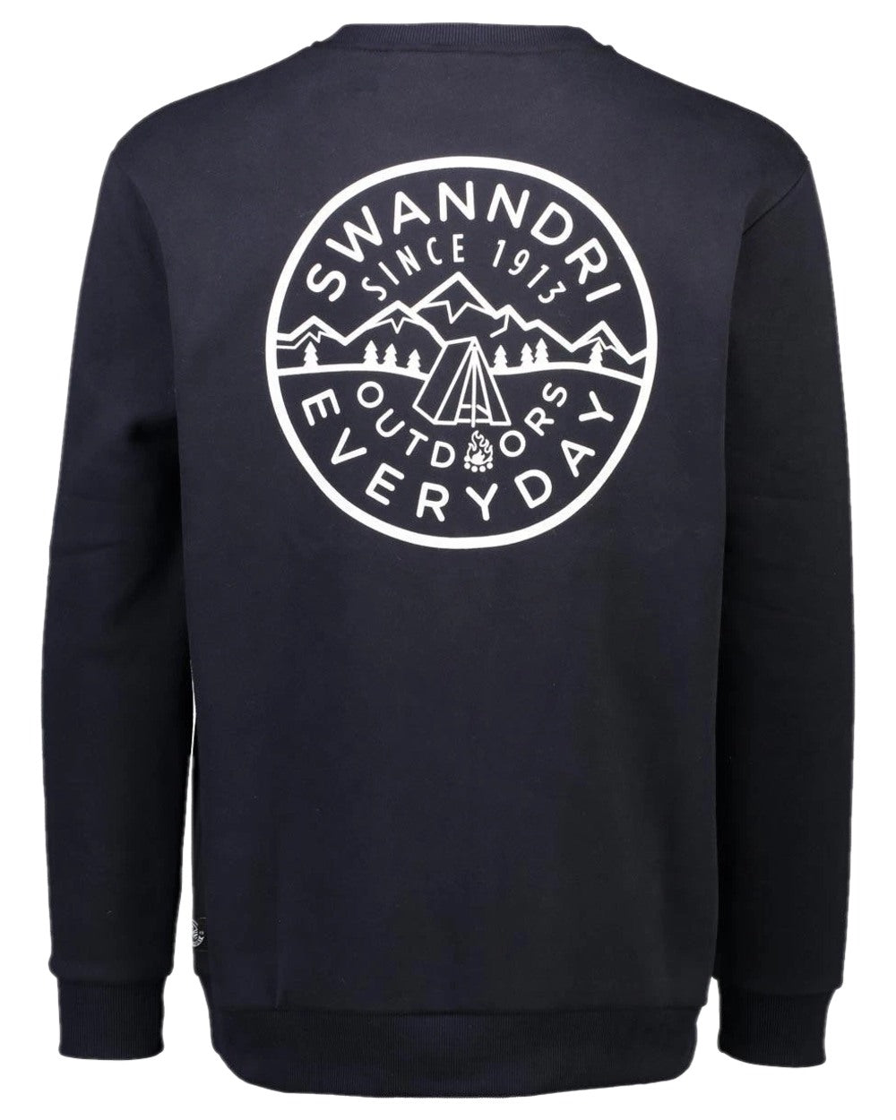 Navy Coloured Swanndri Mens Camp Crew Fleece on white background #colour_navy
