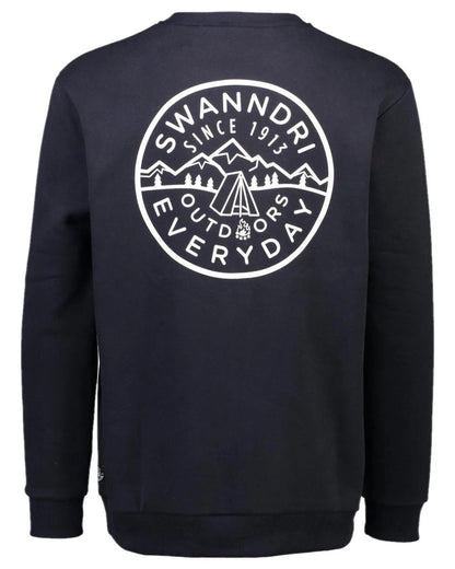Navy Coloured Swanndri Mens Camp Crew Fleece on white background #colour_navy