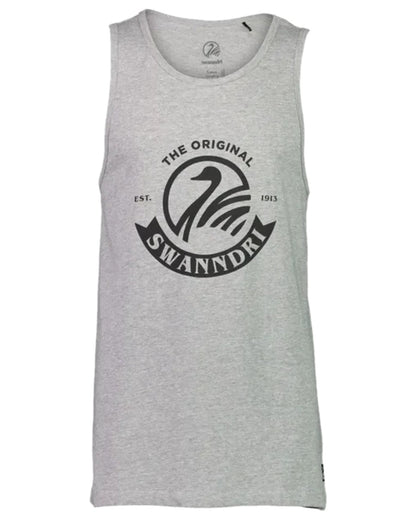 Grey Marle Black Coloured Swanndri Mens Classic Singlet on white background #colour_grey-marle-black