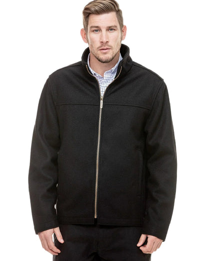 Black Coloured Swanndri Mens Falcon Wool Jacket on white background #colour_black