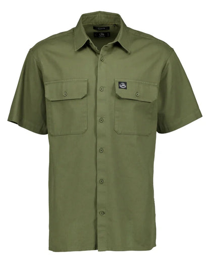 Clover Coloured Swanndri Mens Fundamentals Short Sleeve Work Shirt on white background #colour_clover
