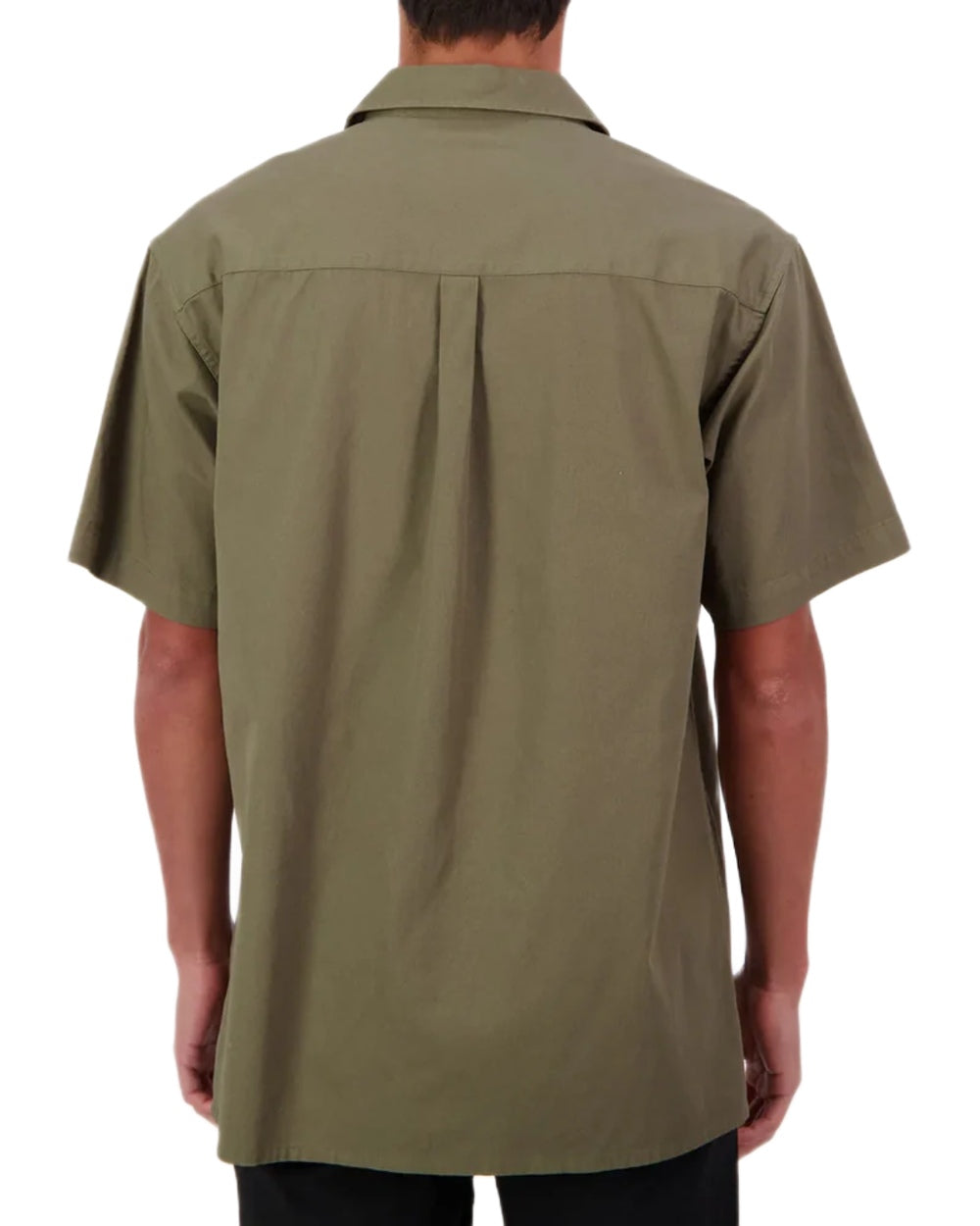 Clover Coloured Swanndri Mens Fundamentals Short Sleeve Work Shirt on white background #colour_clover