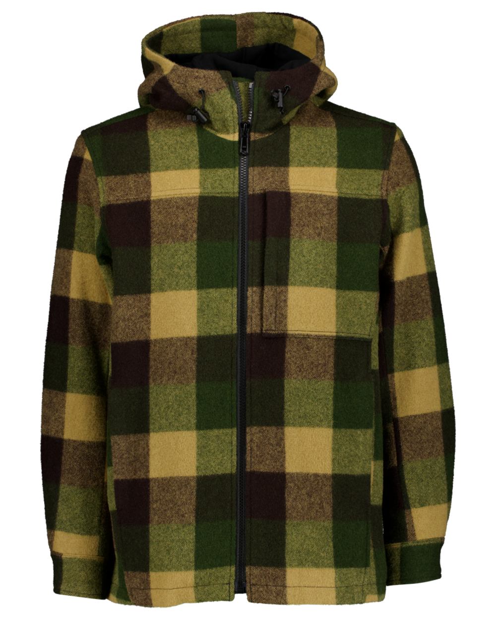 Checkamo Coloured Swanndri Mens Hudson Wool Hoodie on white background #colour_checkamo