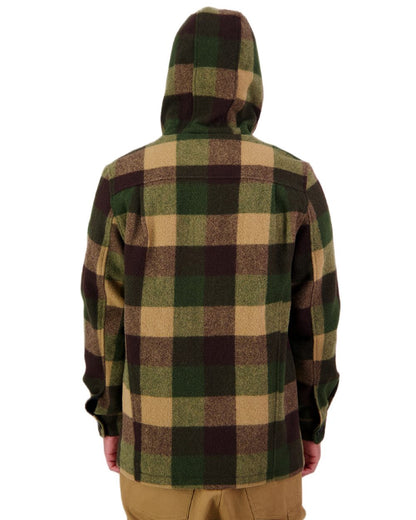 Checkamo Coloured Swanndri Mens Hudson Wool Hoodie on white background #colour_checkamo