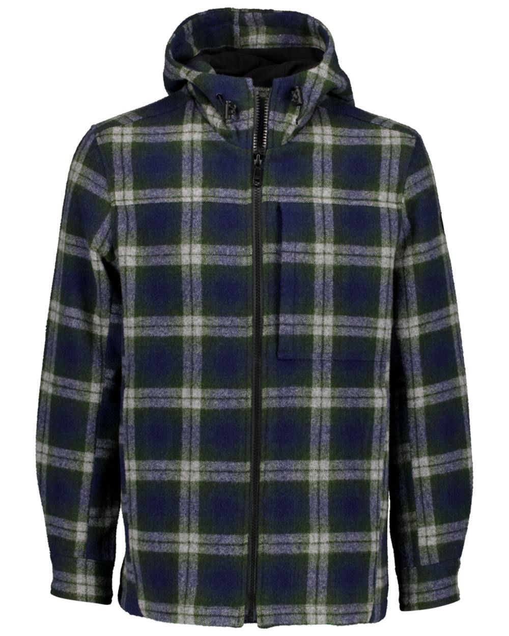Thornton Check Coloured Swanndri Mens Hudson Wool Hoodie on white background #colour_thornton-check